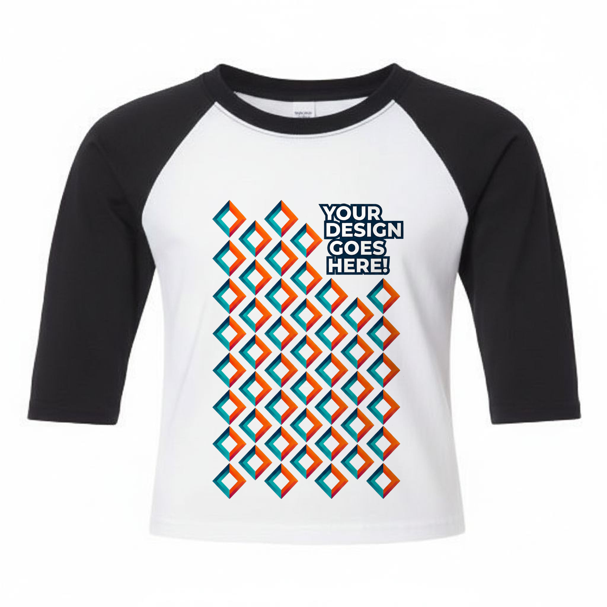 Three-Quarter Sleeve Raglan T-Shirt mockup