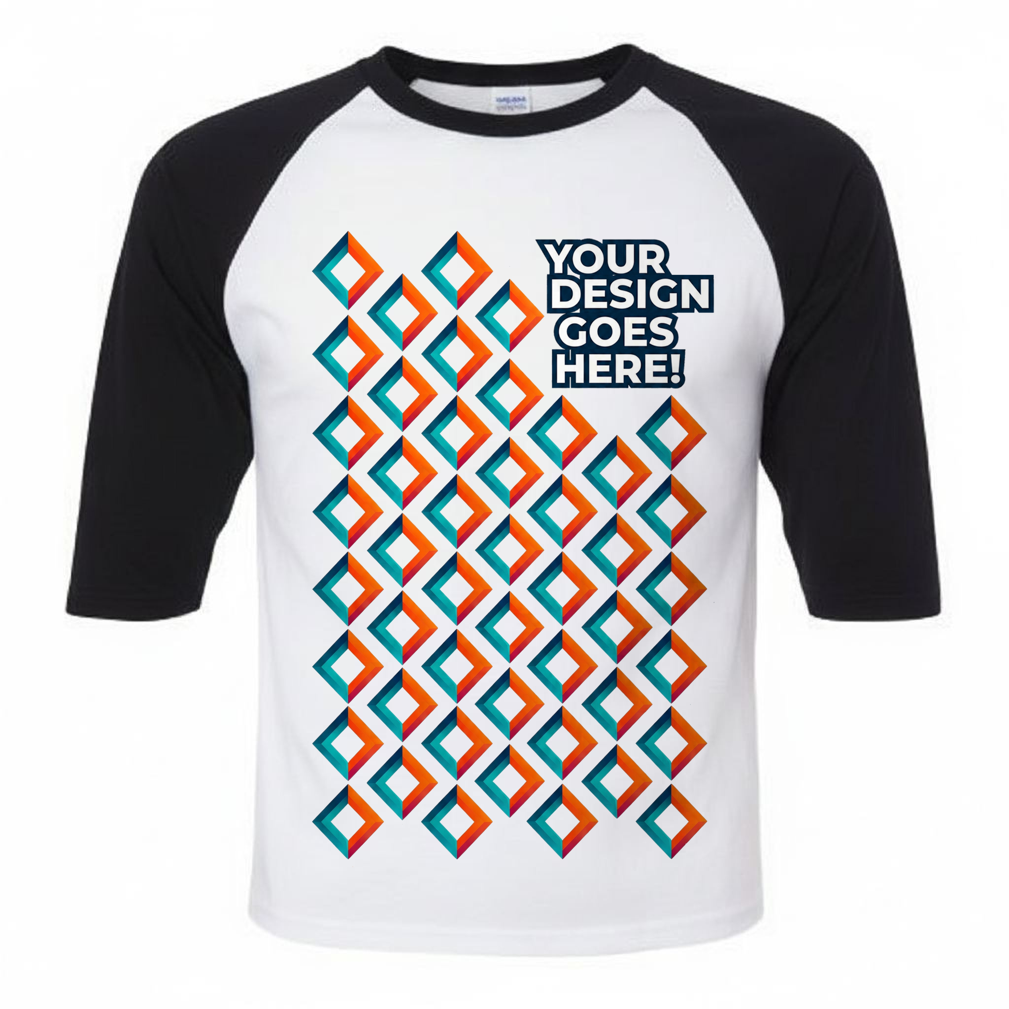 Three-Quarter Sleeve T-Shirt mockup
